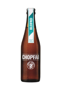 A bottle of Chopfab Bleifrei